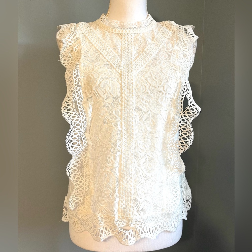 ADIVA RUFFLE SLEEVE LACE TOP (769)
